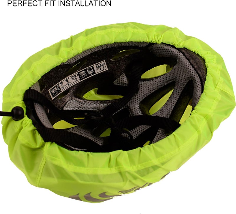 JSAHAH Pack of 2 Bike Helmet Covers Bicycle Helmet Rain Covers (Green Black) - Image 4